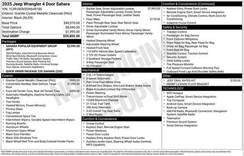 2025 Jeep Wrangler 4-Door Sahara 4x4