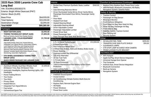 2025 RAM 3500 Laramie Crew Cab 4x4 8' Box