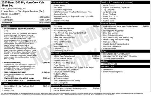 2025 RAM 1500 Big Horn/Lone Star