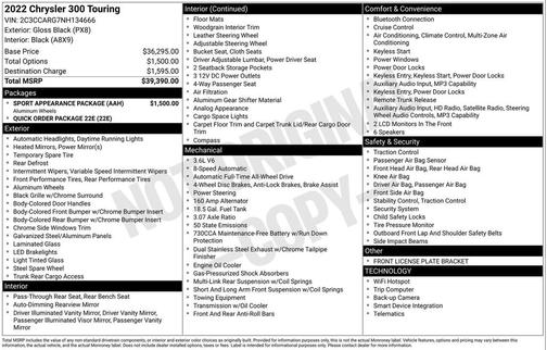 2022 Chrysler 300 Touring