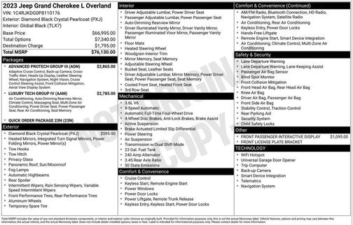 2023 Jeep Grand Cherokee L Overland