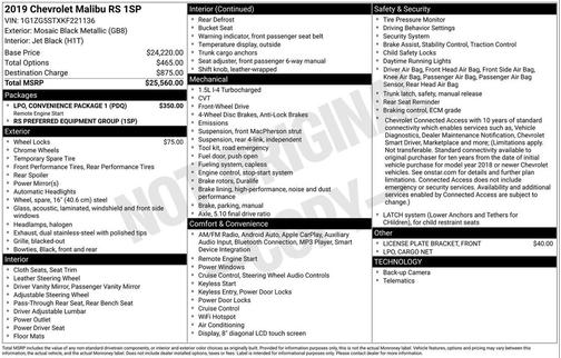 2019 Chevrolet Malibu RS