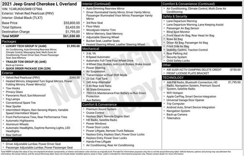 2021 Jeep Grand Cherokee L Overland