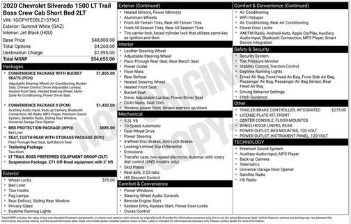 2020 Chevrolet Silverado 1500 LT Trail Boss