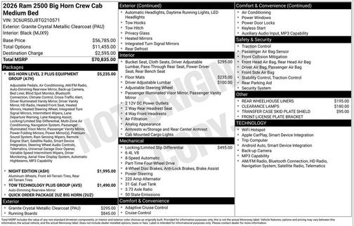 2026 RAM 2500 Big Horn Crew Cab 4x4 6'4' Box