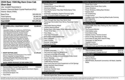 2020 RAM 1500 Big Horn/Lone Star