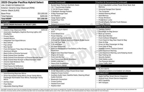 2025 Chrysler Pacifica Hybrid Select