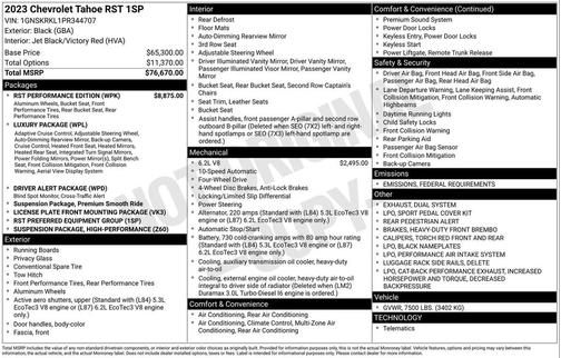 2023 Chevrolet Tahoe 4WD RST