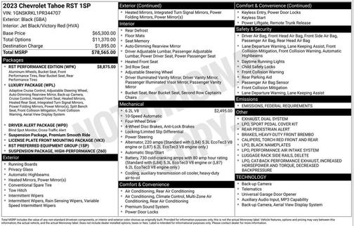 2023 Chevrolet Tahoe 4WD RST