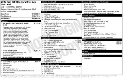 2022 RAM 1500 Big Horn/Lone Star