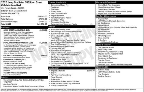 2020 Jeep Gladiator Sport S