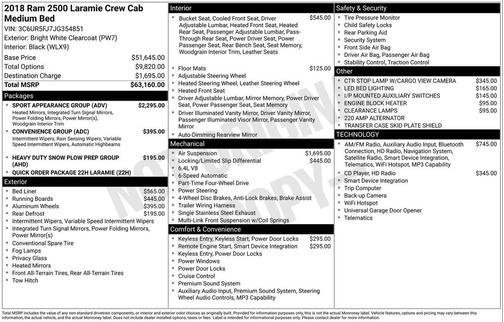 2018 RAM 2500 Laramie Crew Cab 4x4 6'4' Box