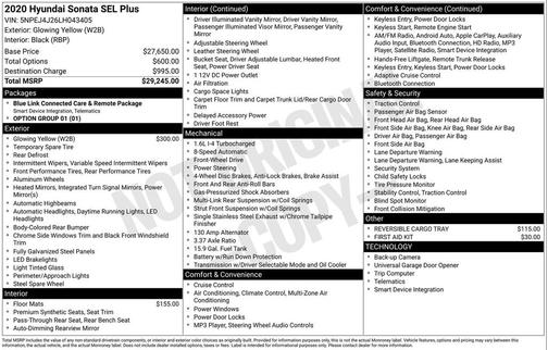2020 Hyundai SONATA SEL Plus