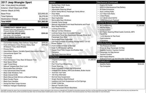 2017 Jeep Wrangler Sport