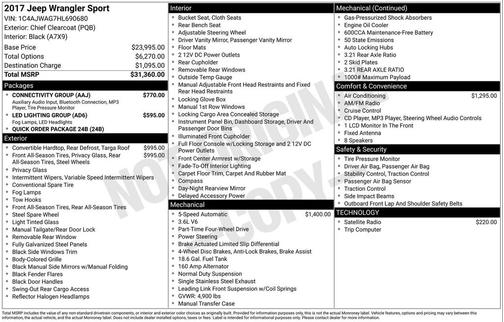 2017 Jeep Wrangler Sport