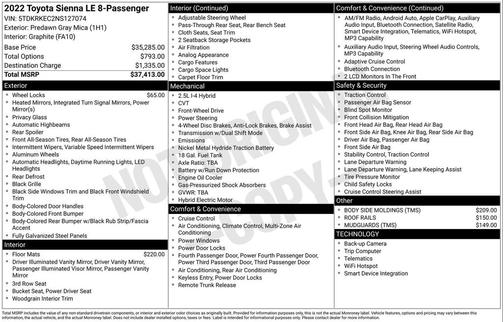 2022 Toyota Sienna LE