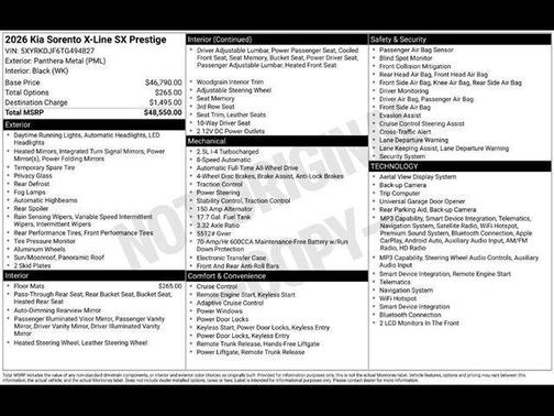 Metal 2026 Kia Sorento X-Line SX Prestige