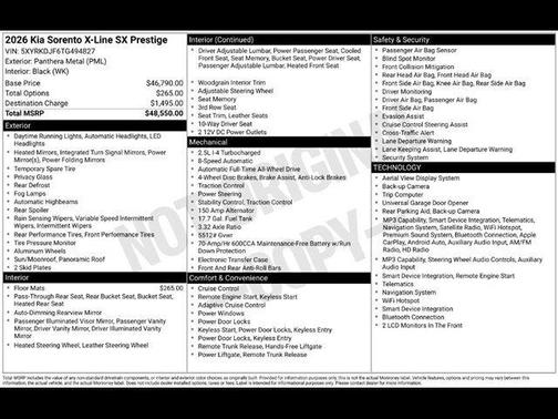Metal 2026 Kia Sorento X-Line SX Prestige