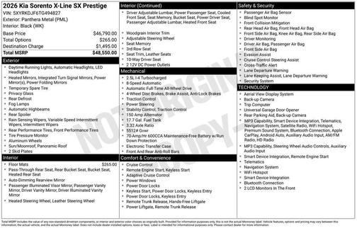 Metal 2026 Kia Sorento X-Line SX Prestige