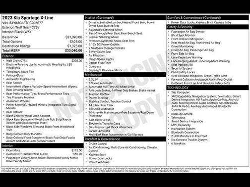 Wolf Gray 2023 Kia Sportage X-Line