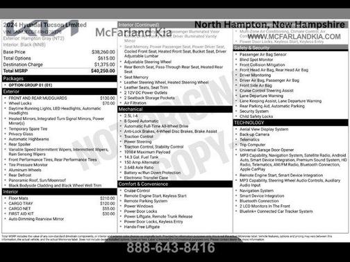 Hampton Gray 2024 Hyundai TUCSON Limited