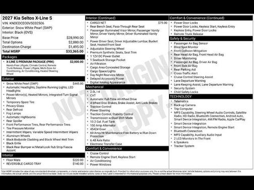 Snow White Pearl 2027 Kia Seltos X-Line