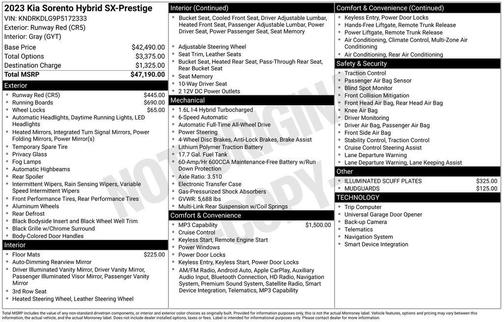 Runway Red 2023 Kia Sorento Hybrid SX Prestige