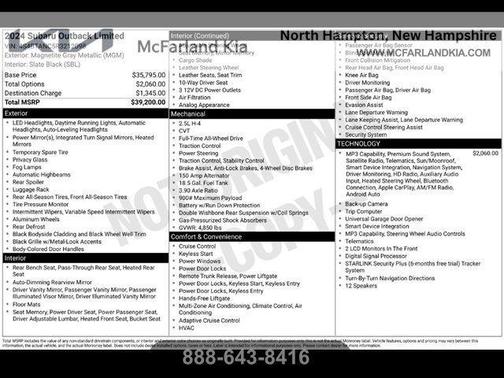 Magnetite Gray Metallic 2024 Subaru Outback Limited