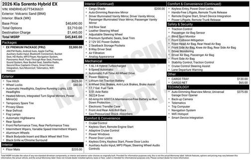 2026 Kia Sorento Hybrid EX