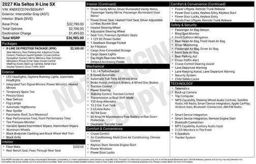 Gray 2027 Kia Seltos X-Line