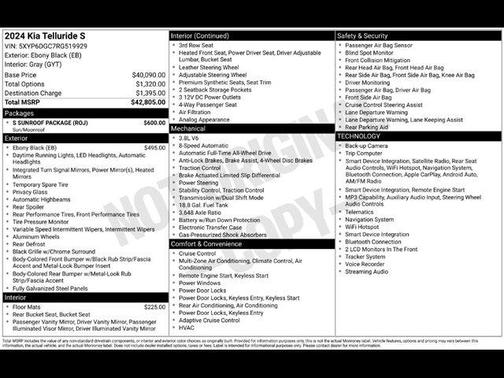 Ebony Black 2024 Kia Telluride S