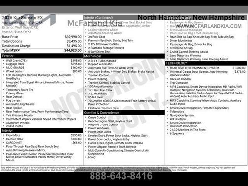 Wolf Gray 2026 Kia Sorento EX