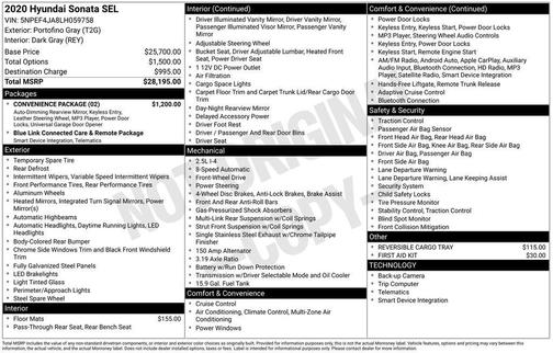 2020 Hyundai SONATA SEL