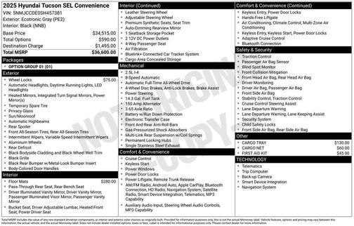 Gray 2025 Hyundai TUCSON SEL Convenience