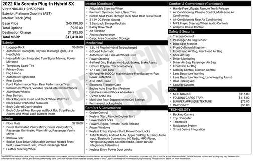 2022 Kia Sorento Plug-In Hybrid SX