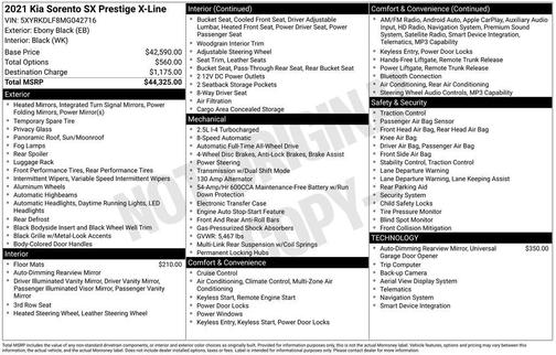 Ebony Black 2021 Kia Sorento SX Prestige X-Line