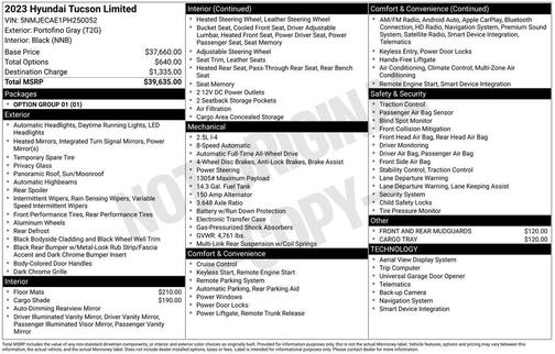 Portofino Gray 2023 Hyundai TUCSON Limited