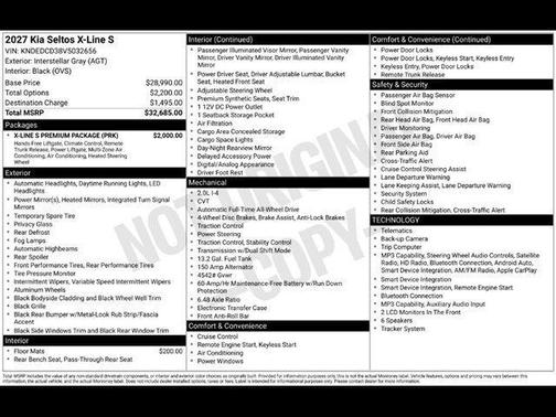 Gray 2027 Kia Seltos X-Line