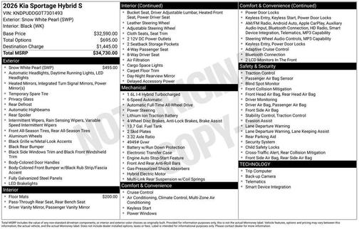 2026 Kia Sportage Hybrid S