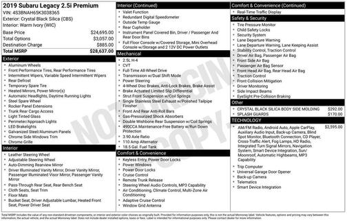 2019 Subaru Legacy 2.5i Premium