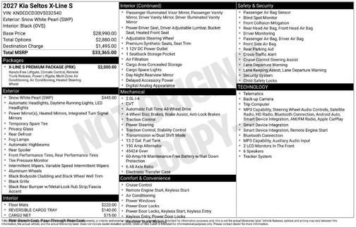 Snow White Pearl 2027 Kia Seltos X-Line