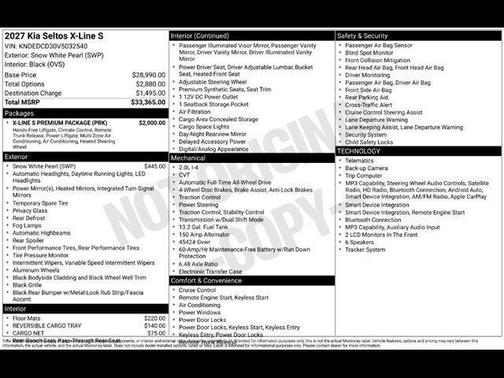 Snow White Pearl 2027 Kia Seltos X-Line