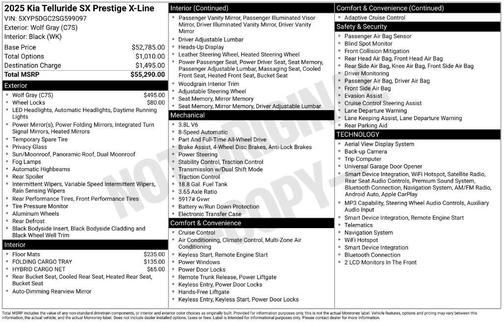 Wolf Gray 2025 Kia Telluride SX-Prestige X-Line