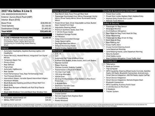 Aurora Black Pearl 2027 Kia Seltos X-Line