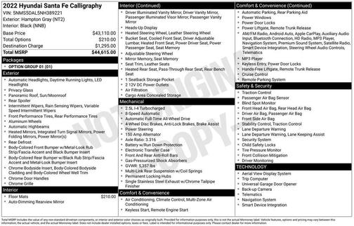 2022 Hyundai SANTA FE Calligraphy