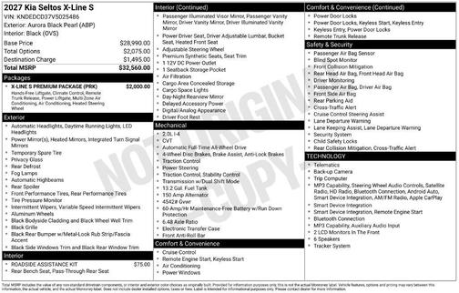 Aurora Black Pearl 2027 Kia Seltos X-Line