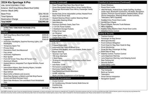 Ebony Black 2024 Kia Sportage X-Pro