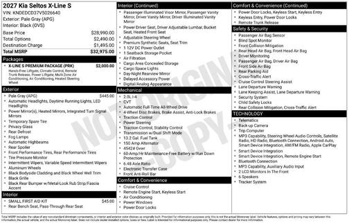 Gray 2027 Kia Seltos X-Line