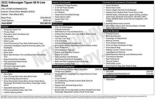 2022 Volkswagen Tiguan 2.0T SE R-Line Black