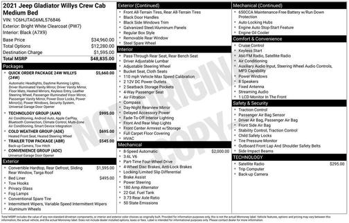 2021 Jeep Gladiator Sport